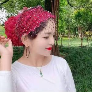 Star-patterned rhinestone lace women's <b>hat</b> - breathable eco-friendly, suitable for Middle Eastern and Islamic fashion - Product Image 1