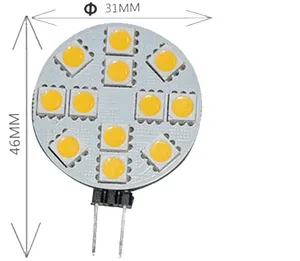 プラットボードSMD5050g4 12v 1.5w 2.5w DC10-30V led g4フラットLED電球