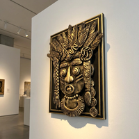 Panneau en bronze ethnique en relief - Personnalisez votre espace avec des motifs indigènes artisanaux et un montage professionnel