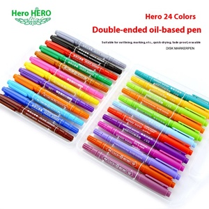 Pointe en plastique marqueur stylo Liner 24 couleurs ensemble huile et <span class=keywords><strong>alcool</strong></span> à base d'encre épaisse et fine - Product Image 5