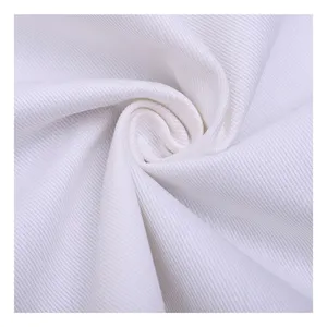 Semi blanqueamiento 98% algodón 2% spandex hilo teñido chino sarga tela mujer moda ocio sarga pantalones tela