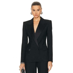 Blazers noirs de <span class=keywords><strong>luxe</strong></span> de style classique personnalisés de haute qualité pour femmes <span class=keywords><strong>Blazer</strong></span> féminin - Product Image 1
