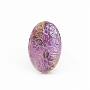 Piedra Preciosa de Ametrino Tallada en Forma Ovalada Floral para Colgante o Joyería, Enciende la Creatividad, la Intuición y la Acción Inspirada - Product Image 2
