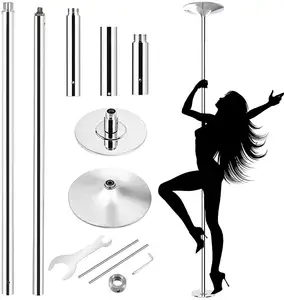 Portable Fitness Exercise Dance Stripper Strip Pole Spin x Static 45mm New