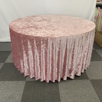 Nappe Ronde en Velours Rose Poudré Élégante pour Mariages, Fêtes et Banquets – Vente en Gros