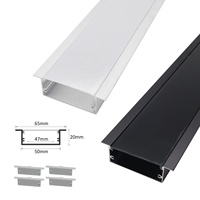 Vente en gros de panneaux de diffusion de lumière anodisés série 5020A 6000, 65*20MM, profilés en alliage d'aluminium, couleur personnalisée, guirlande lumineuse LED