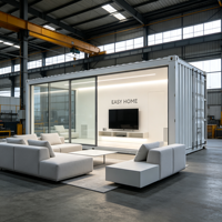 Maisonnette modulaire préfabriquée économique pour salon, en kit
