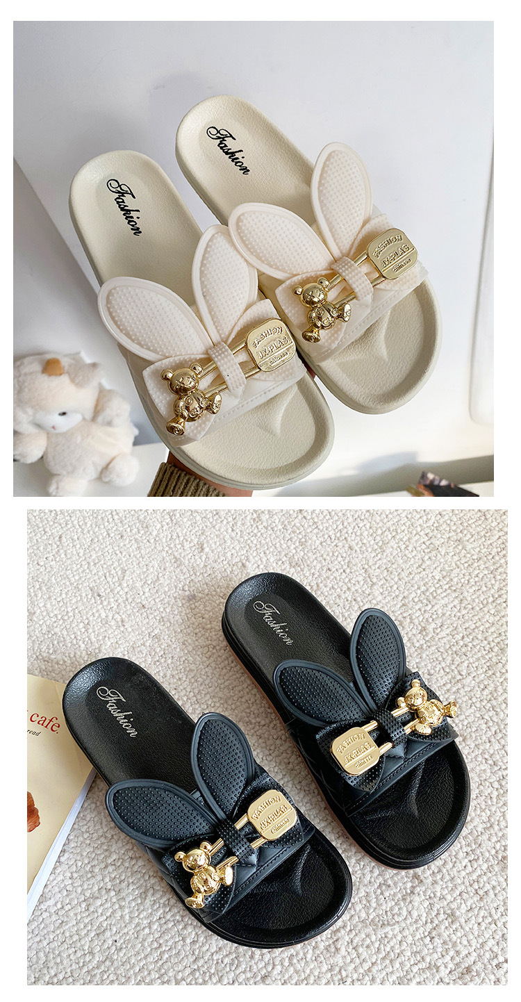 Rabbit Slippers Female Fashion Flat Thick Sole Anti-slip Sandals Women Casual Shoes