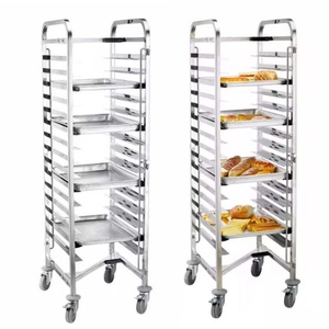 Mobile Stainless Steel Gastronorm <b>Pan</b> Trolley Multi Layers Tray Holding Cart for Hotel Banquet Catering Equipment - Product Image 3