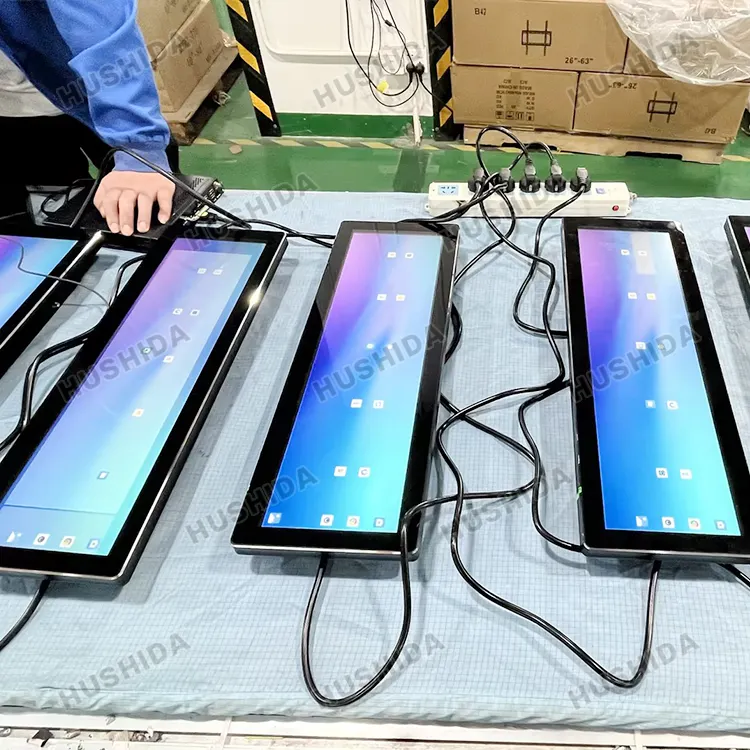 24 43 นิ้วผู้เล่น LCD Bar ประเภทป้ายดิจิตอล Android Ultra Wideshelf ยืด TFT จอแสดงผลโฆษณา Lcd