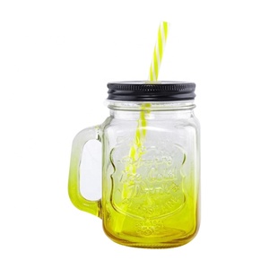 Nhà máy sản xuất bán buôn mịn Glass <span class=keywords><strong>Mason</strong></span> <span class=keywords><strong>Jar</strong></span> với xử lý với rơm - Product Image 5