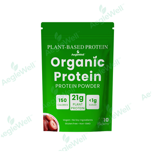 Aeglewell Poudre de protéine organique à base de plantes populaire à bon prix, saveur de fraise 4.6g X 10 - Product Image 1