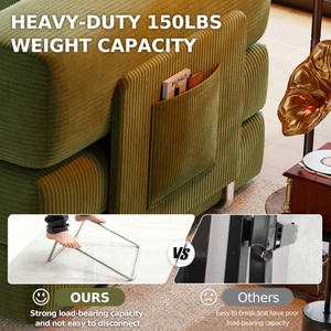 Sofá Cama Inflable de Tela Moderna, Convertible, Extensible, Diseño Modular, Relleno de Esponja Ecológica, Portátil, para Sala de Estar y Dormitorio - Product Image 3