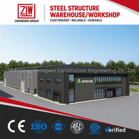 Edificio Prefabricado Moderno de Estructura de Acero ZW, Galvanizado en Caliente, Certificado ISO 9001, Almacén/Taller/Aerodromo Prefabricado