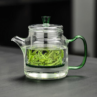 Théière en verre pour usage domestique, filtre résistant à la chaleur, couvercle à fermeture magnétique, grande capacité, design minimaliste avec poignée latérale, origine Chine