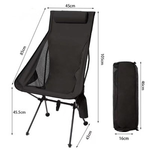 <span class=keywords><strong>Chaise</strong></span> <span class=keywords><strong>pliante</strong></span> de type lune pour <span class=keywords><strong>adulte</strong></span> à dossier haut en alliage d'aluminium avec sac de rangement et poches pour gobelets, qualité garantie pour une utilisation en extérieur - Product Image 6