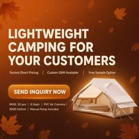 Carpa de Camping Ligera de Oxford 300D, 6.3 m², con Puerta Única y Claraboya, Columna de Aire de PVC, Color Caqui, Bomba Manual, Venta al por Mayor OEM