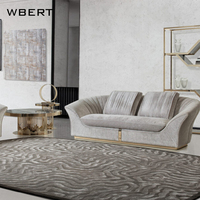 WBERT sofá italiano combinación sala de estar gran villa modelo de habitación de diseño de gama alta estilo de Hong Kong sofá de tela de lujo ligero