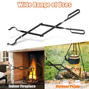 New Folding Iron <strong>Fire</strong> Hook Tongs &amp; Log Grabber for Outdoor Campfire Fireplace Heavy Duty - Product Image 6