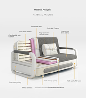Sofá Cama Futón Convertible, Sofás Cama Plegables Económicos de 3 Plazas, Sofá Cama Extraíble de Espuma y Tela para Sala de Estar