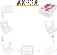 Boîtes à cupcakes blanches pour 12 cupcakes, contenants à cupcakes pour le Nouvel An, la Saint-Valentin, Pâques, la fête des mères, la fête de l'indépendance, la fête des pères, Pâques