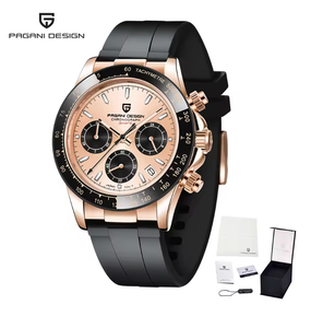 นาฬิกา PAGANI DESIGN <span class=keywords><strong>1664</strong></span> สไตล์สปอร์ต ควอตซ์ ขนาด 40 มม. รุ่นใหม่ V2 สีทองน้ำตาล หน้าปัดคลาสสิก นาฬิกาผู้ชาย VK63 โครโนกราฟ - Product Image 3