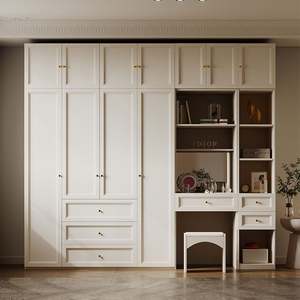 Luxury Solid Wood Bedroom Furniture Armoire Closet Systems <b>Organizers</b> with Shelves and Chest <b>Drawers</b> Wardrobe Cabinet - Product Image 5