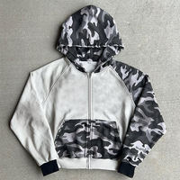 Sudadera con Capucha Monocromática de Camuflaje para Hombre, Sudadera con Capucha de Bloques de Color, Logotipo Personalizado, Venta al por Mayor OEM