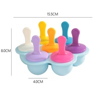 Outils de crème glacée antiadhésifs réutilisables colorés bricolage 7 cavités moules à glace Pop Popsicle avec des bâtons colorés pour les aliments faits maison pour enfants