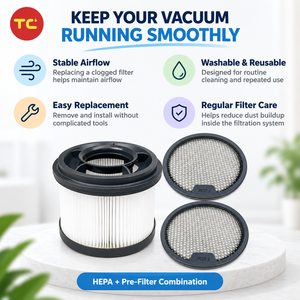 Ensemble de filtres HEPA lavables et pré-filtres compatibles avec les aspirateurs sans fil <span class=keywords><strong>Dreame</strong></span> T10 <span class=keywords><strong>T20</strong></span> T30 R10 R20 <span class=keywords><strong>Xiaomi</strong></span> G9 G10 - Product Image 6