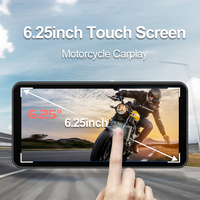 Zmecar 6.25 pouces, écran tactile étanche pour moto, CarPlay, Bluetooth, TPMS, CarPlay sans fil, Android Auto, enregistreur de conduite pour moto