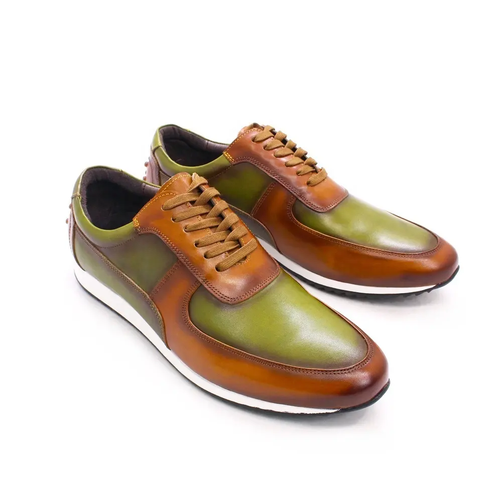 Men's casual leather shoes cow leather British style handmade men's shoes fashionable and comfortable leather shoes men