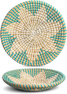 Ensemble de 3 paniers muraux décoratifs en osier et jonc de mer, produit africain pour la maison, décoration de luxe - Product Image 4