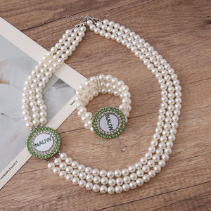 Associazione nazionale delle donne universitarie simbolo Charm rendendo alla moda NAUW collana e bracciale perla signora Set gioielli - Product Image 3