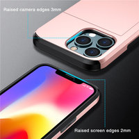 Offre Spéciale 2 en 1 TPU PC couvercle coulissant porte-carte antichoc coque de téléphone pour iphone 15 Pro Max 14 Pro 13 14 Plus 12 11 XS MAX
