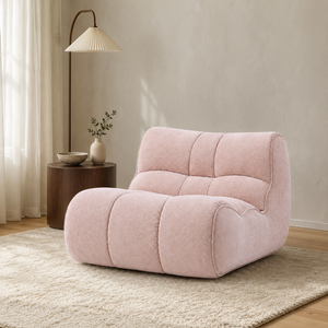 Fauteuil lounge confortable tout en mousse, <span class=keywords><strong>canapé</strong></span> de sol modulaire en chenille <span class=keywords><strong>rose</strong></span> pour petit appartement, dortoir, coin lecture - Product Image 2