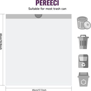 ถุงขยะแบบมีเชือกรูด, ถุงขยะใสขนาดเล็กพร้อมคุณสมบัติป้องกันการรั่วซึมและควบคุมกลิ่น, เหมาะสำหรับการกำจัดขยะในครัว, สำนักงาน และขยะประจำวัน - Product Image 2