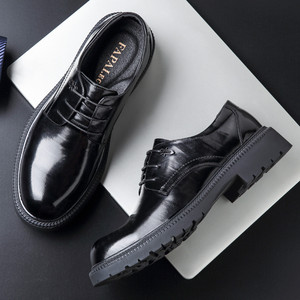 Chaussures habillées en cuir noir pour hommes FAPALEO, bout rond, pour affaires et bureau, couleur unie, lacets avant, épaisseur standard - Product Image 3