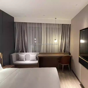 Minimalist 3 Star Hotel Bedroom Furniture Set With Wooden Bed Frame Nightstand TV Cabinet <b>Work</b> <b>Desk</b> for Budget Hotels - Product Image 2