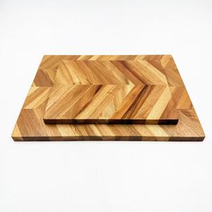 Juego de dos tablas de cortar de madera de acacia, rectangulares, de 25.5x20x1.5cm y 35.5x28x1.5cm, para picnic y preparación de alimentos - Product Image 2