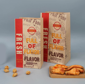 Sac en papier kraft personnalisé avec logo, résistant à l'huile et épaissi, de qualité alimentaire, pour pharmacies, hamburgers et toasts - Product Image 2