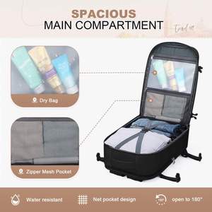 Sac à dos de voyage pour ordinateur portable avec poche pour chaussures, 25L, sac à dos cabine avec sac bandoulière détachable - Product Image 3