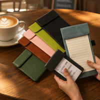 Porte-ordres de restaurant en cuir PU A6 A7 avec boucle pour stylo, porte-reçus magnétique, clip pour menu de café