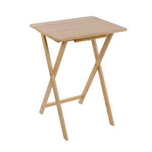 Table pliante en bambou Samexi 485x370x660mm, design minimaliste, table d'étude pliable pour l'extérieur, table d'appoint - Product Image 1