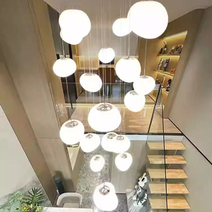Lustres ovales de style <span class=keywords><strong>Foscarini</strong></span> italien, luminaires suspendus LED en forme de galets pour villa à double hauteur, plafond haut - Product Image 1