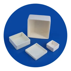 Crisol cuadrado de cerámica de alúmina de alta temperatura para laboratorio
