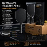 Raquette de pickleball en carbone T700 avec poignée en cuir injecté de mousse, épaisseur 16 mm, technologie Gen3, protection de bord de qualité supérieure