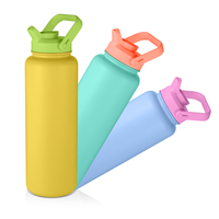 Bouteille d'eau en acier inoxydable 304 avec couvercle à fermeture à pression, double paroi isolée, sans BPA, logo personnalisé OEM ODM 22oz 32oz 40oz