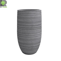 Grand pot de plantes rectangulaire en argile Grande jardinière en fibre de verre Pots de jardin d'extérieur en fibre d'argile GRC pour plantes