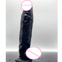 Dildo coloré avec ventouse, jouet érotique en gelée souple, en caoutchouc noir, masturbateur super grand format